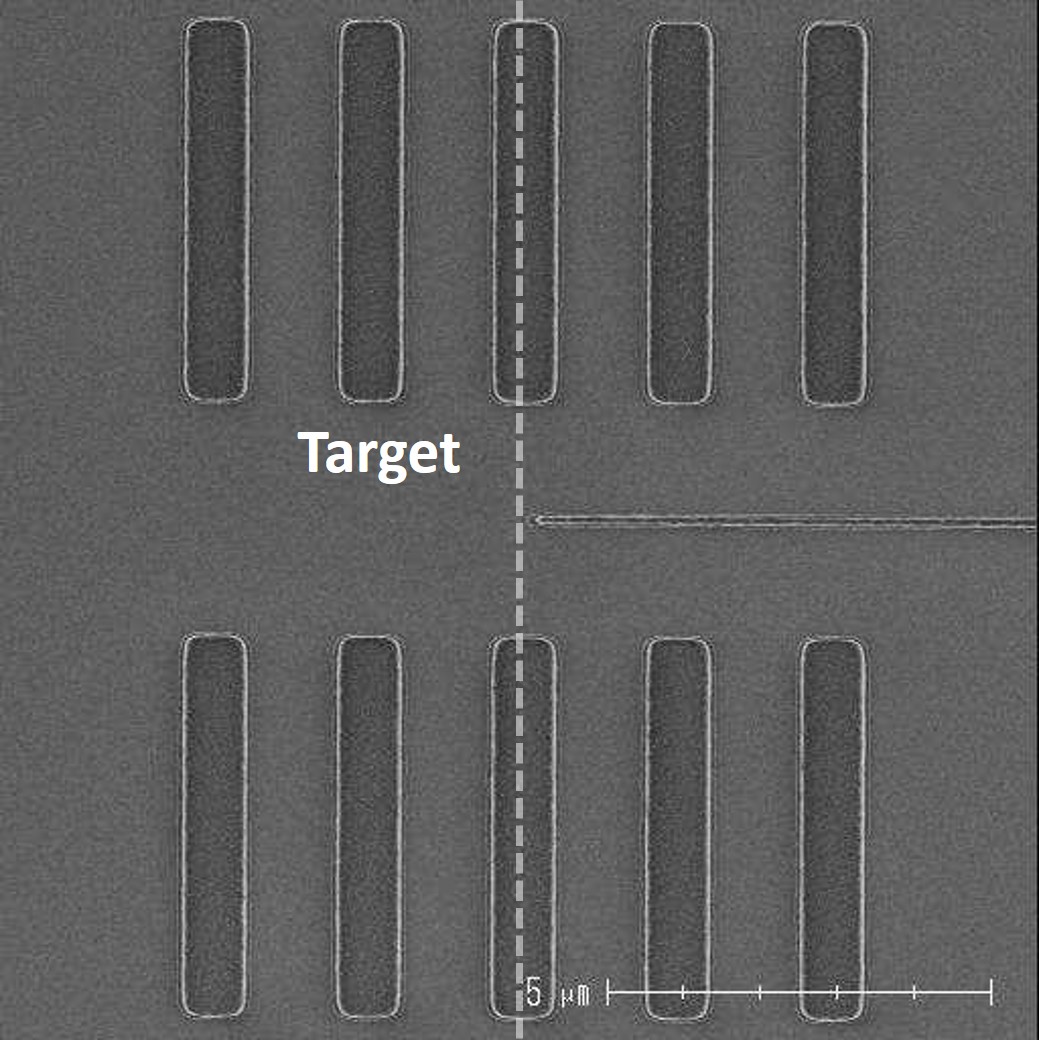 Line pattern with OPC
